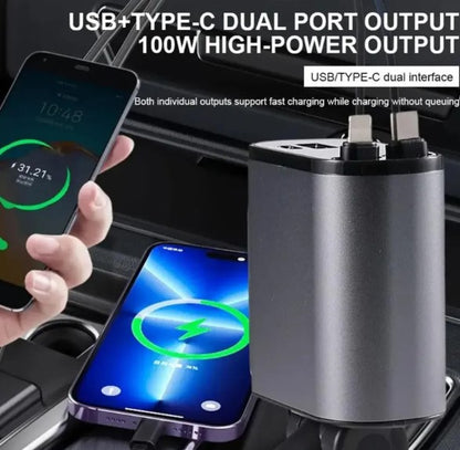 4-Port USB Car Charger with Digital Display