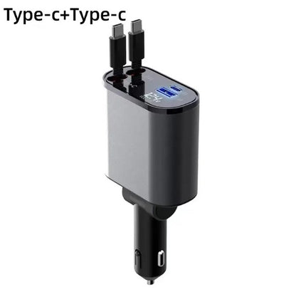 4-Port USB Car Charger with Digital Display