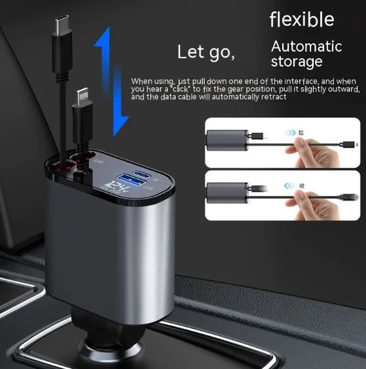 4-Port USB Car Charger with Digital Display